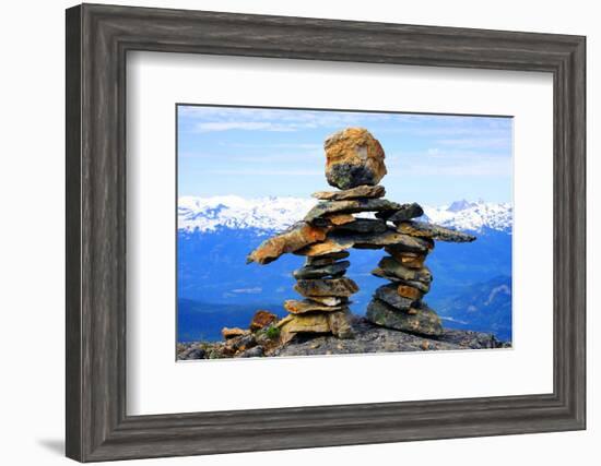 Inukshuk Mount Whistler Canada-null-Framed Art Print