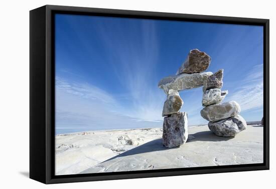 Inukshuk, Nunavut Territory, Canada-Paul Souders-Framed Premier Image Canvas