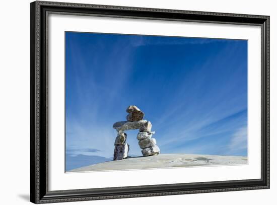 Inukshuk, Nunavut Territory, Canada-Paul Souders-Framed Photographic Print