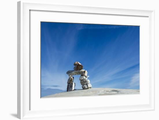 Inukshuk, Nunavut Territory, Canada-Paul Souders-Framed Photographic Print