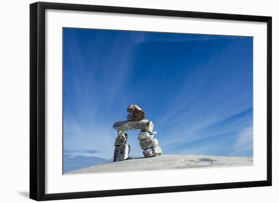 Inukshuk, Nunavut Territory, Canada-Paul Souders-Framed Photographic Print