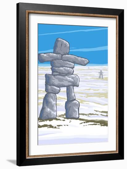 Inukshuk-Lantern Press-Framed Premium Giclee Print