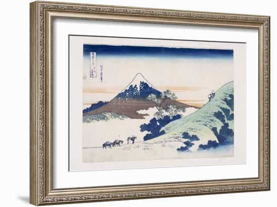 Inume Pass in Kai Province (Koshu Inume-Toge) (Colour Woodblock Print)-Katsushika Hokusai-Framed Giclee Print