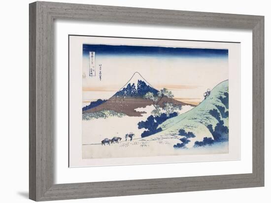 Inume Pass in Kai Province (Koshu Inume-Toge) (Colour Woodblock Print)-Katsushika Hokusai-Framed Giclee Print