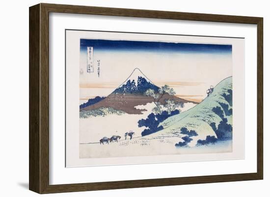 Inume Pass in Kai Province (Koshu Inume-Toge) (Colour Woodblock Print)-Katsushika Hokusai-Framed Giclee Print