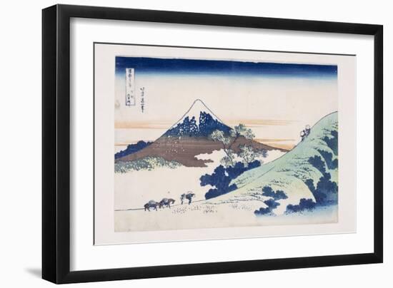 Inume Pass in Kai Province (Koshu Inume-Toge) (Colour Woodblock Print)-Katsushika Hokusai-Framed Giclee Print