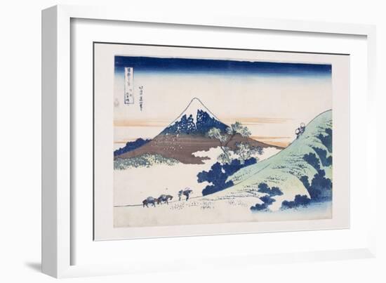 Inume Pass in Kai Province (Koshu Inume-Toge) (Colour Woodblock Print)-Katsushika Hokusai-Framed Giclee Print