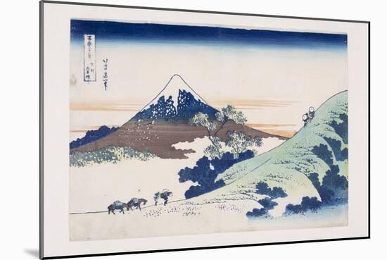 Inume Pass in Kai Province (Koshu Inume-Toge) (Colour Woodblock Print)-Katsushika Hokusai-Mounted Giclee Print