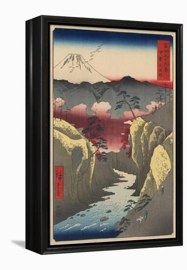 Inume Pass in Kai Province-Ando Hiroshige-Framed Premier Image Canvas