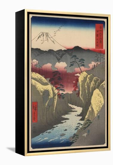 Inume Pass in Kai Province-Ando Hiroshige-Framed Premier Image Canvas