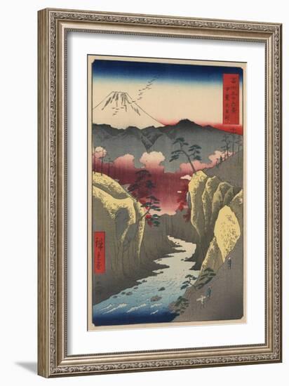 Inume Pass in Kai Province-Ando Hiroshige-Framed Giclee Print