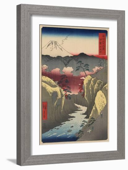 Inume Pass in Kai Province-Ando Hiroshige-Framed Giclee Print