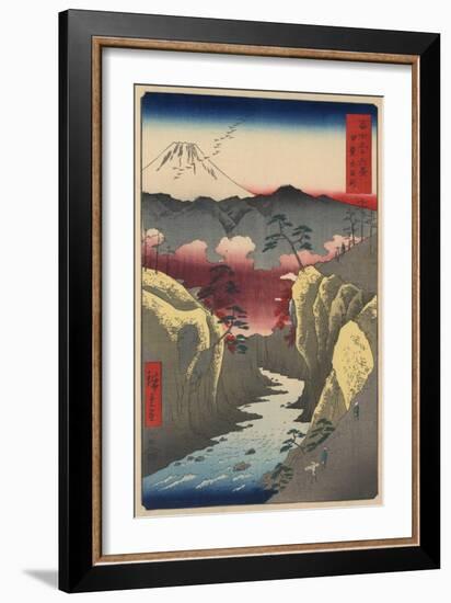 Inume Pass in Kai Province-Ando Hiroshige-Framed Giclee Print