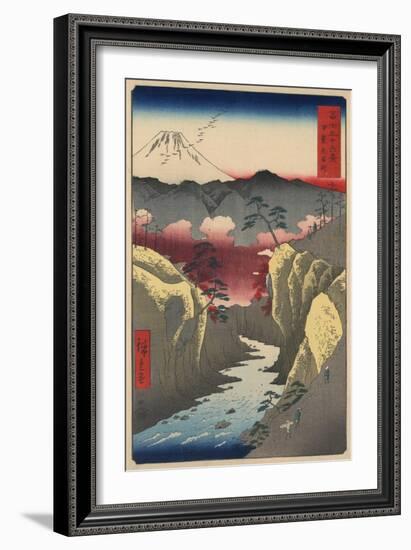 Inume Pass in Kai Province-Ando Hiroshige-Framed Giclee Print