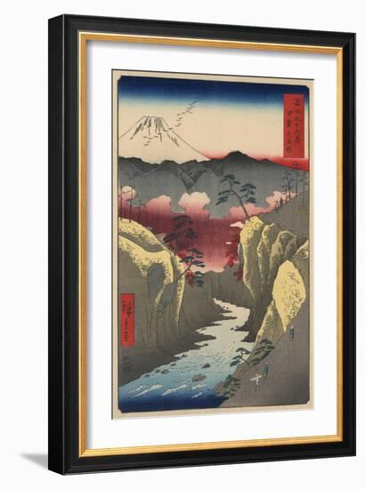 Inume Pass in Kai Province-Ando Hiroshige-Framed Giclee Print