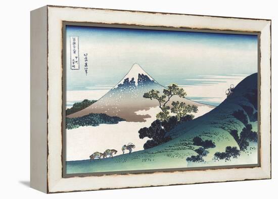 Inumi Pass in the Kai Province-Katsushika Hokusai-Framed Stretched Canvas