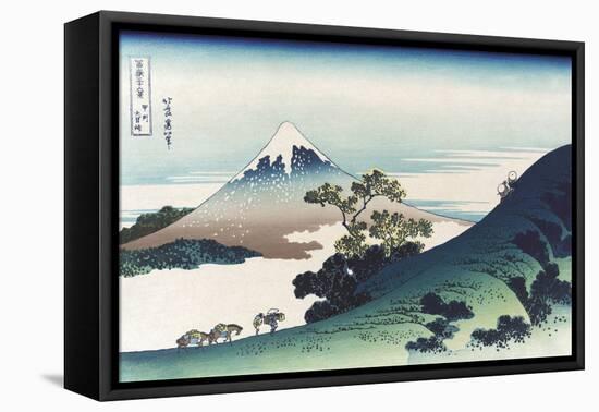 Inumi Pass in the Kai Province-Katsushika Hokusai-Framed Stretched Canvas