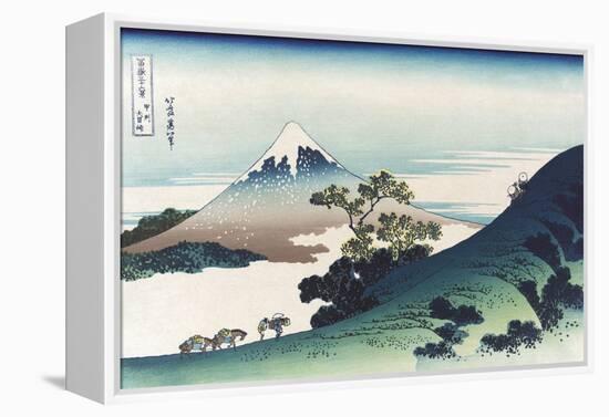 Inumi Pass in the Kai Province-Katsushika Hokusai-Framed Stretched Canvas