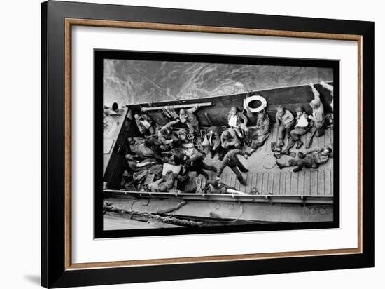 Invasion Ambulances Bring Out the Wounded-null-Framed Art Print