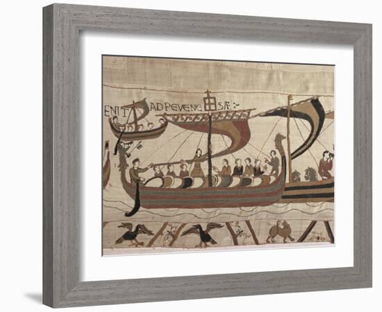 Invasion Fleet, Bayeux Tapestry, France-Walter Rawlings-Framed Photographic Print