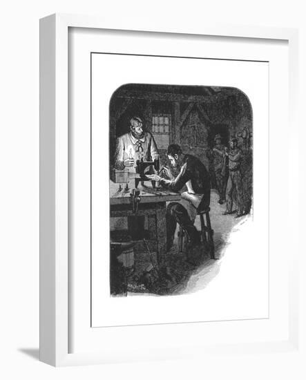 Invention of the Singer Sewing Machine, 1850-null-Framed Giclee Print