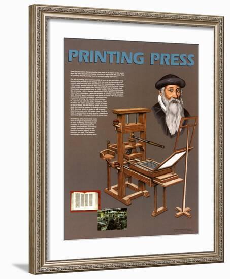 Inventions that Changed the World - The Printing Press-null-Framed Art Print