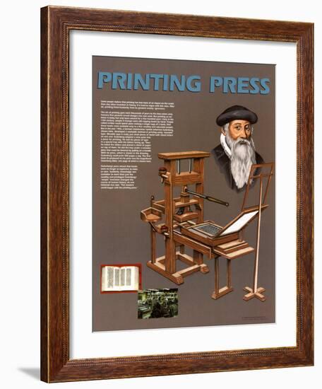 Inventions that Changed the World - The Printing Press-null-Framed Art Print