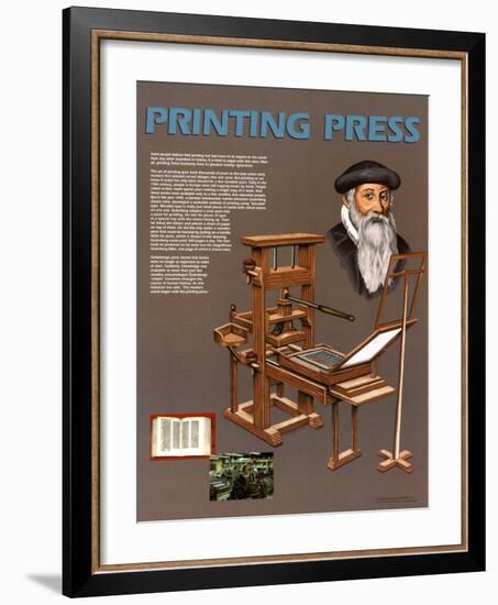 Inventions that Changed the World - The Printing Press-null-Framed Art Print