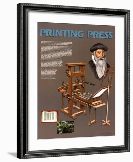 Inventions that Changed the World - The Printing Press-null-Framed Art Print