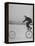 Inventor Maurice Steinlauf Riding Eccentric Bike with Roving Front Wheel-Wallace Kirkland-Framed Premier Image Canvas