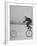 Inventor Maurice Steinlauf Riding Eccentric Bike with Roving Front Wheel-Wallace Kirkland-Framed Photographic Print