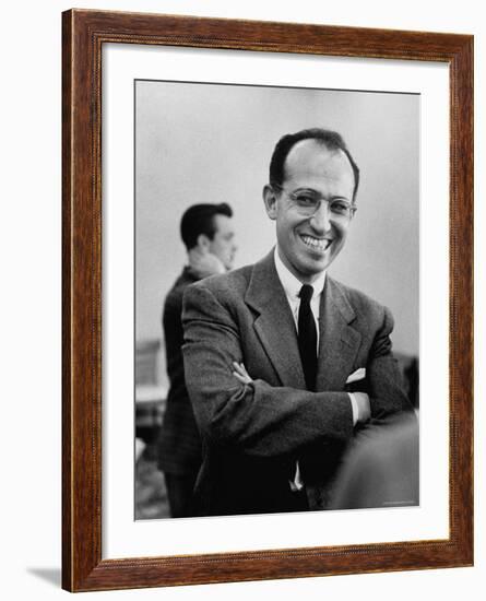 Inventor of the Polio Vaccine Dr. Jonas E. Salk Posing for a Picture-Al Fenn-Framed Premium Photographic Print