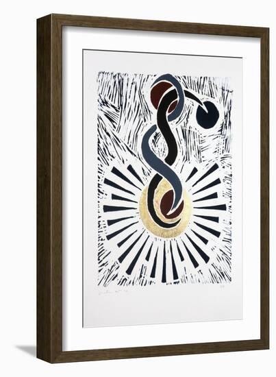 Inverted Ballerina Nº2, 2019 (Linocut)-Guilherme Pontes-Framed Giclee Print