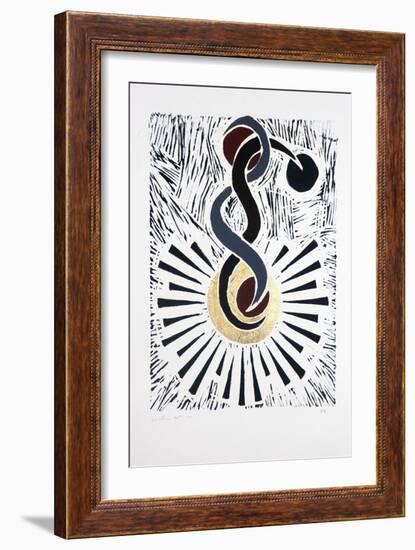 Inverted Ballerina Nº2, 2019 (Linocut)-Guilherme Pontes-Framed Giclee Print