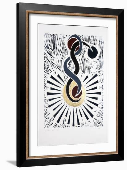 Inverted Ballerina Nº2, 2019 (Linocut)-Guilherme Pontes-Framed Giclee Print