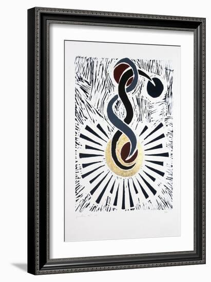 Inverted Ballerina Nº2, 2019 (Linocut)-Guilherme Pontes-Framed Giclee Print