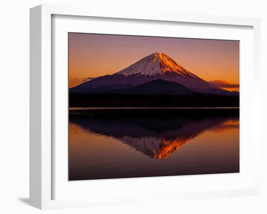Inverted Image of Mt.Fuji - the Red Sky-shihina-Framed Photographic Print