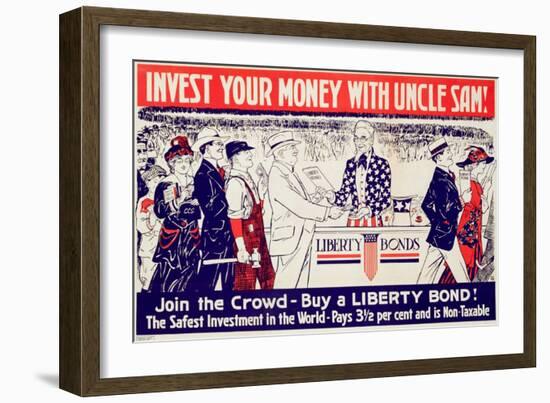 Invest Your Money with Uncle Sam!', Advertisement for Liberty Bonds, C.1917-18-null-Framed Giclee Print