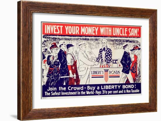 Invest Your Money with Uncle Sam!', Advertisement for Liberty Bonds, C.1917-18-null-Framed Giclee Print