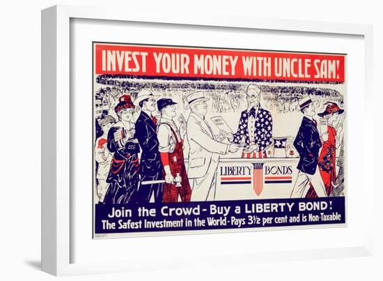 Invest Your Money with Uncle Sam!', Advertisement for Liberty Bonds, C.1917-18-null-Framed Giclee Print