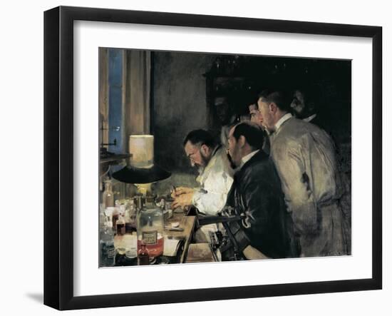 Investigation or Doctor Simarro at His Laboratory-Joaquín Sorolla y Bastida-Framed Art Print