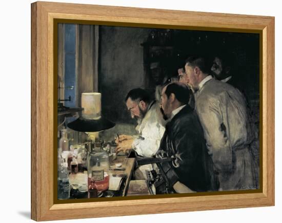 Investigation or Doctor Simarro at His Laboratory-Joaquín Sorolla y Bastida-Framed Stretched Canvas