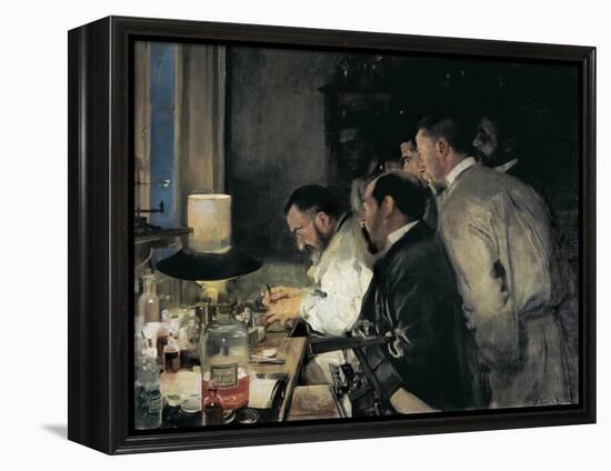 Investigation or Doctor Simarro at His Laboratory-Joaquín Sorolla y Bastida-Framed Stretched Canvas