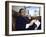 Investment Banker George Soros Working on Phone in Office-null-Framed Photographic Print