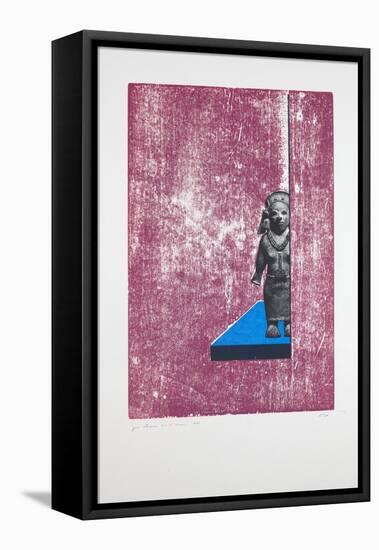 Invisible Room Nº1, 2019 (Woodcut and Silkscreen)-Guilherme Pontes-Framed Premier Image Canvas