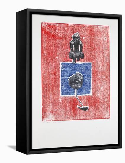 Invisible Room Nº3, 2019 (Woodcut and Silkscreen)-Guilherme Pontes-Framed Premier Image Canvas