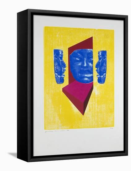 Invisible Room Nº6, 1St Edition, 2019 (Woodcut and Silkscreen)-Guilherme Pontes-Framed Premier Image Canvas