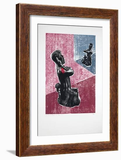 Invisible Room Nº7, Megalomania, 2019 (Woodcut and Silkscreen)-Guilherme Pontes-Framed Giclee Print