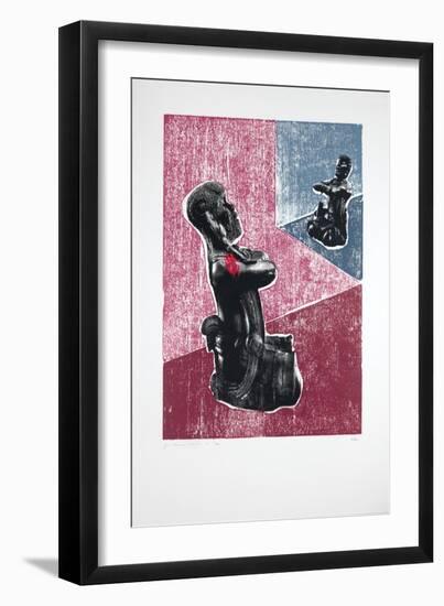 Invisible Room Nº7, Megalomania, 2019 (Woodcut and Silkscreen)-Guilherme Pontes-Framed Giclee Print