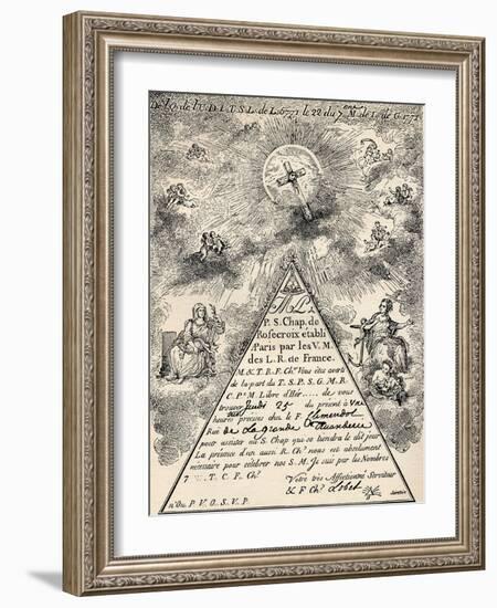 Invitation from the French Chapter of the Freemasons, 1771, from 'The Freemason', by Eugen…-French School-Framed Giclee Print